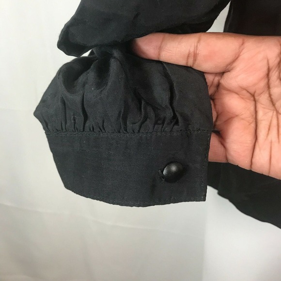 Polly Ellerman Tunic Womens Sz‎ 6 Black Purple Embroidered Vintage Hippie Boho - Picture 7 of 11